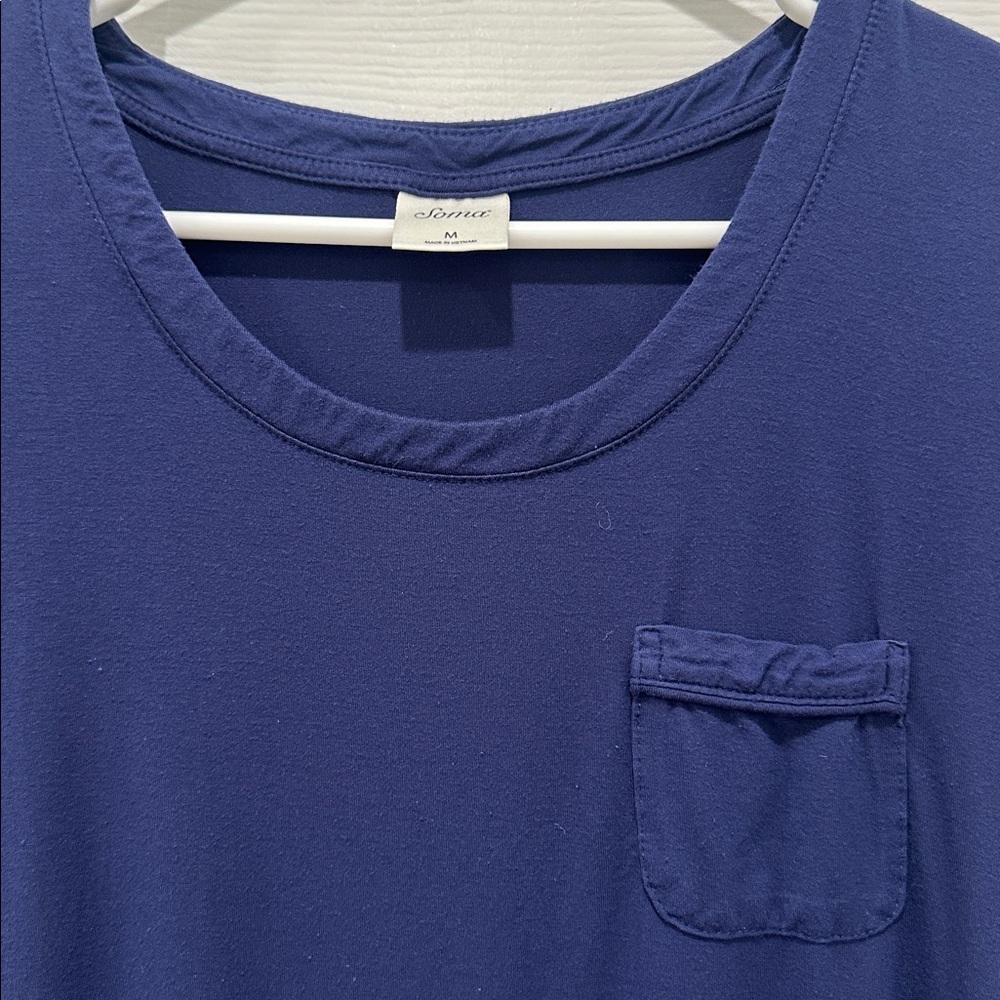 Soma Deep Blue Short Sleeve Pajama Top - Picture 2 of 5